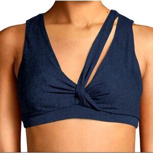Lanston Sport Minimal Enzo Loop Sports Bra Padded - Navy - Small - $88